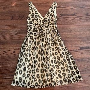 Leopard v neck sleeveless dress